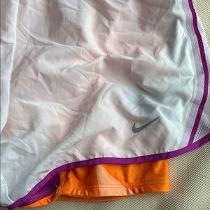 Nike White and Purple Athletic Shorts